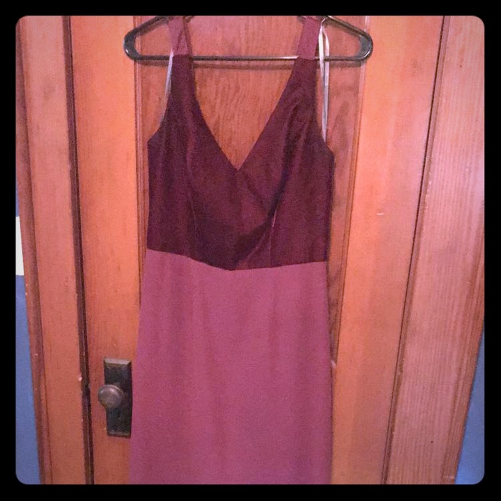 David’s Bridal Wine colored bridesmaid dress